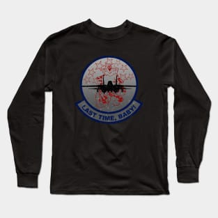 Grumman F-14 Tomcat - Last Time, Baby - Crome - Grunge Style Long Sleeve T-Shirt